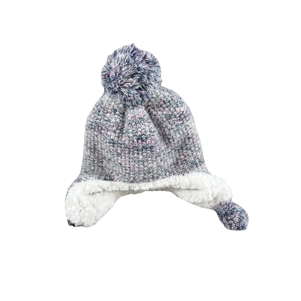 Elli by Capelli‎ Spacedye Purple Knit Earflap Hat 2-4T For Girls